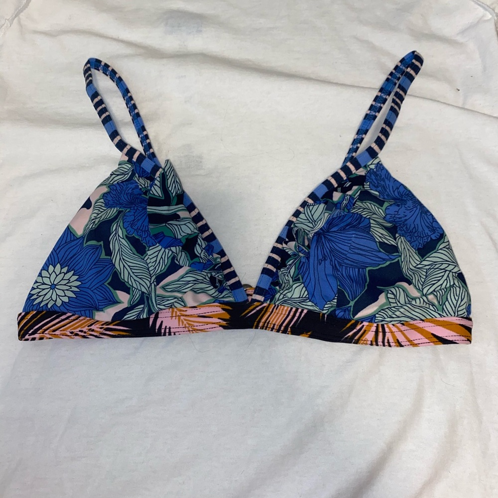 Maaji reversible floral zebra bikini top